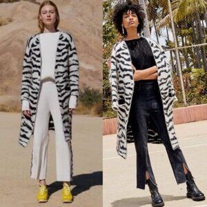COPY - RAGDOLL LA zebra Fuzzy long cardigan thick kids mohair blend Size…